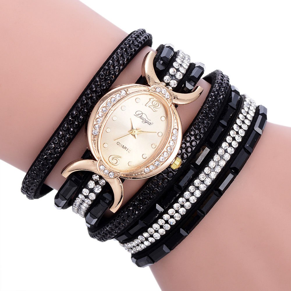 New Casual Rhinestone Watch Dress Ladies Bracelet Watch