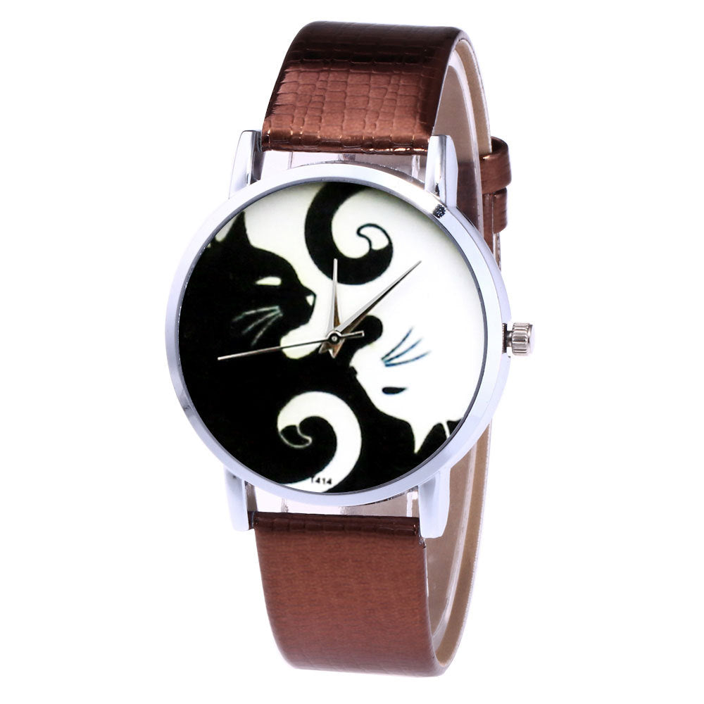 Quartz watch men's leather