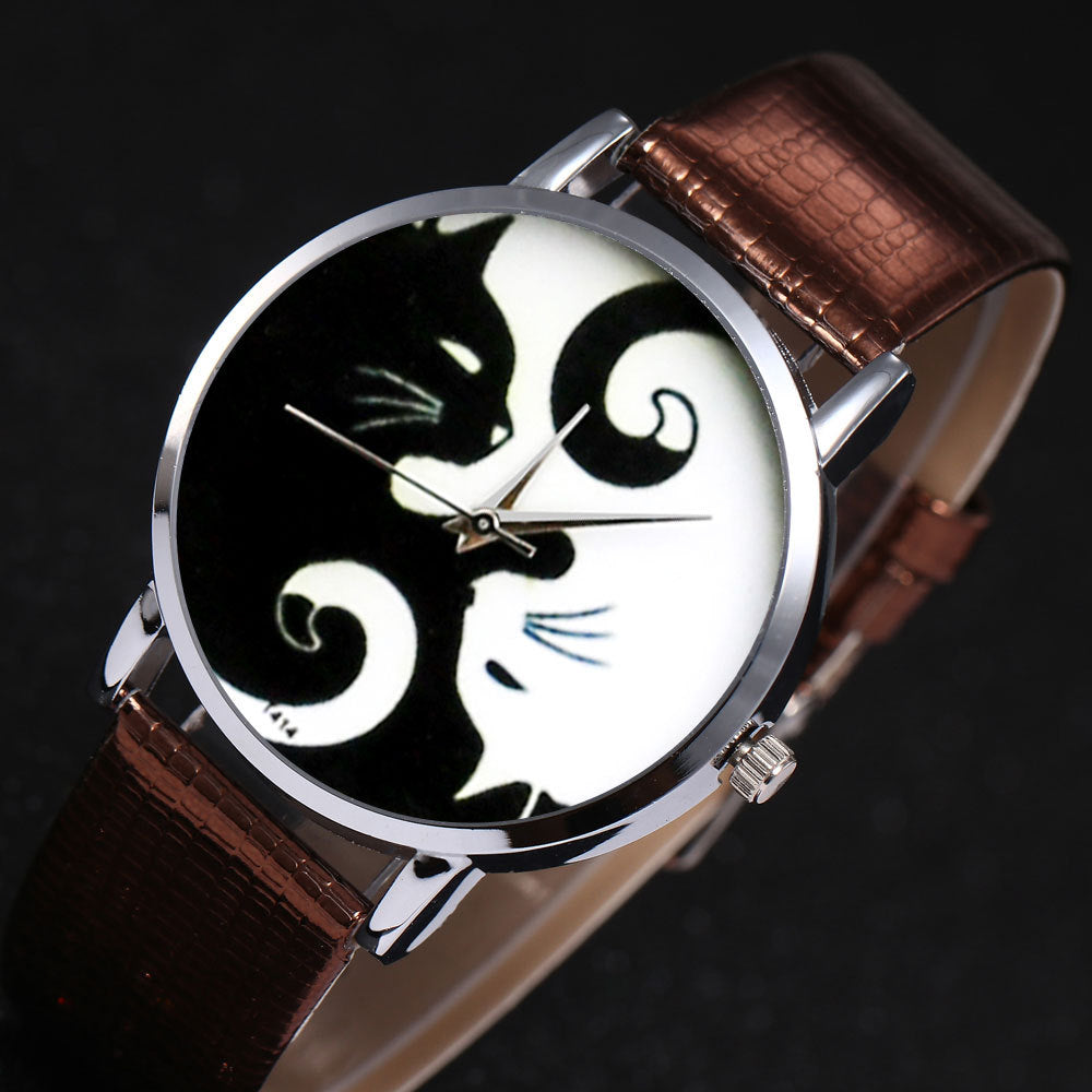 Quartz watch men's leather