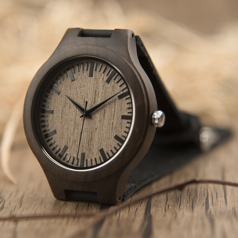 Fashion wooden watch ebony