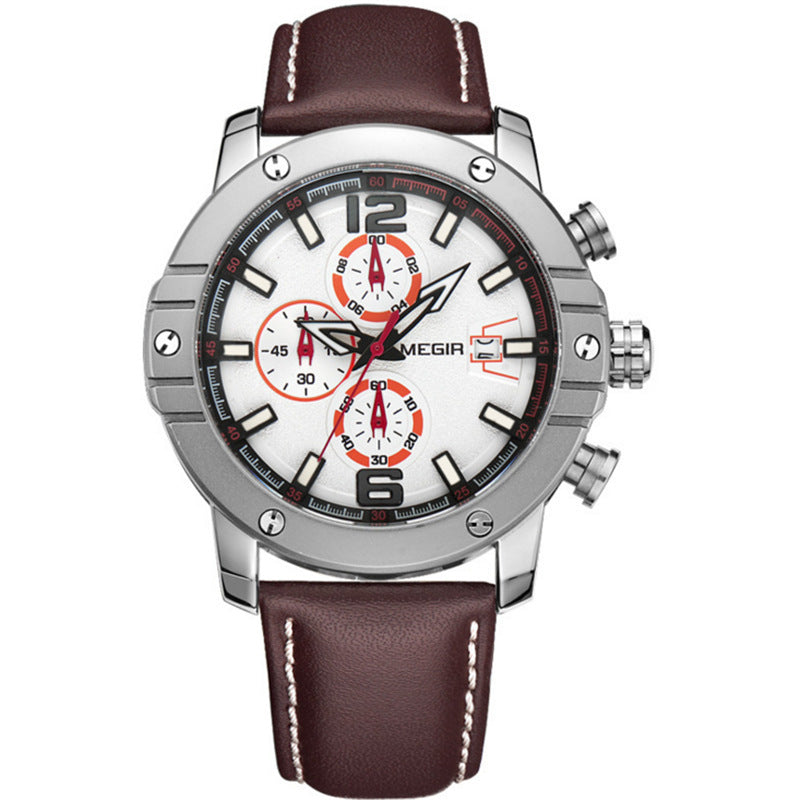 Multifunctional Chronograph Waterproof Calendar Men's Quartz Watch