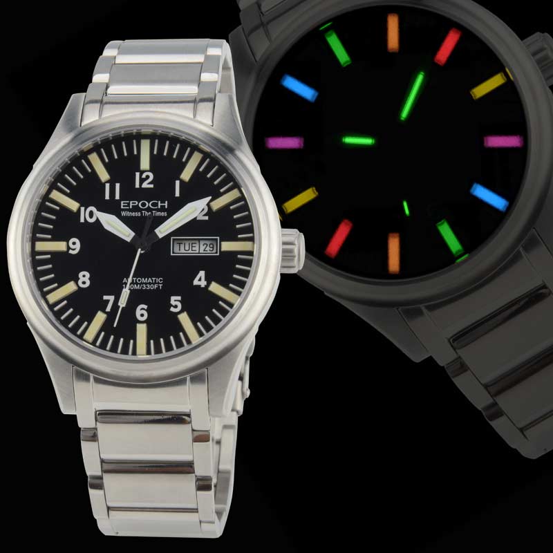 Men's Watch Rainbow Light Tube Automatic Mechanical Waterproof