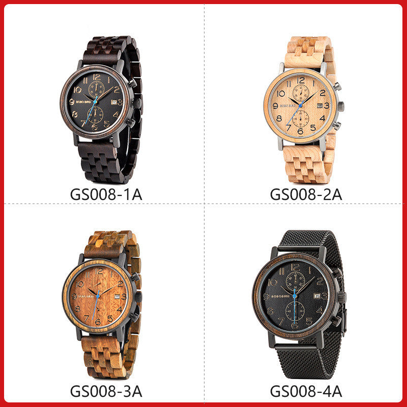 Wooden Watch GS008 Youth Leisure Business Quartz Movement Anti-wood Water Watch