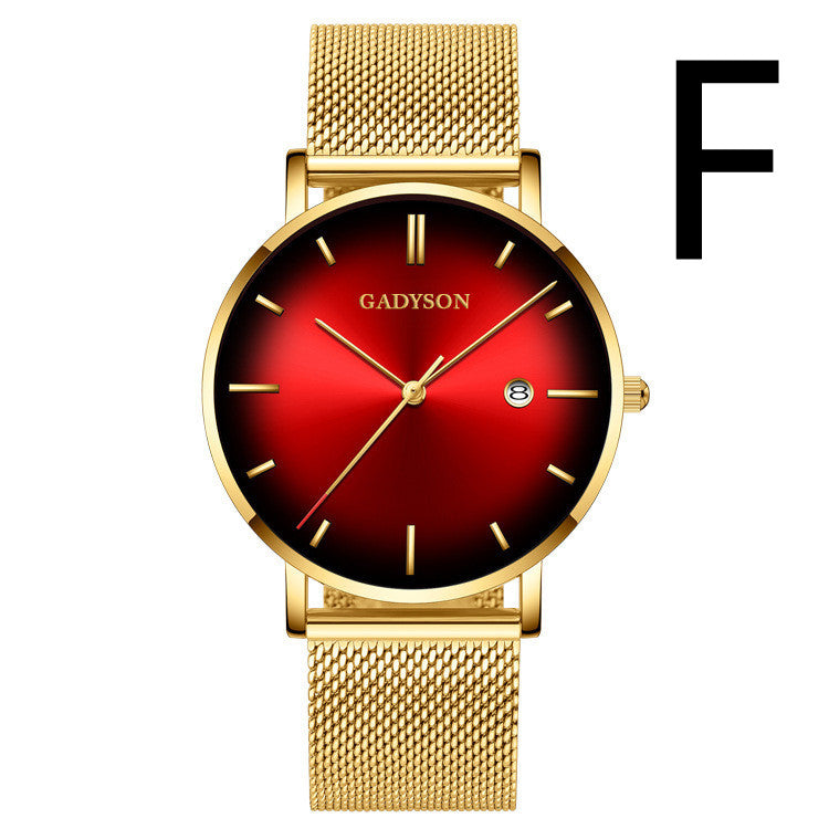 Watch Men's Simple Color Steel Watch Gradient Quartz Watch