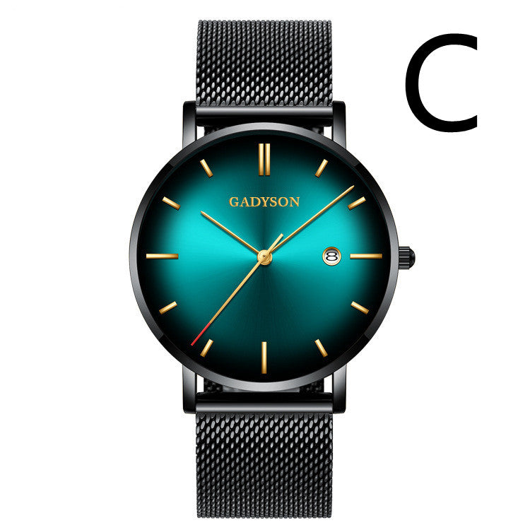 Watch Men's Simple Color Steel Watch Gradient Quartz Watch