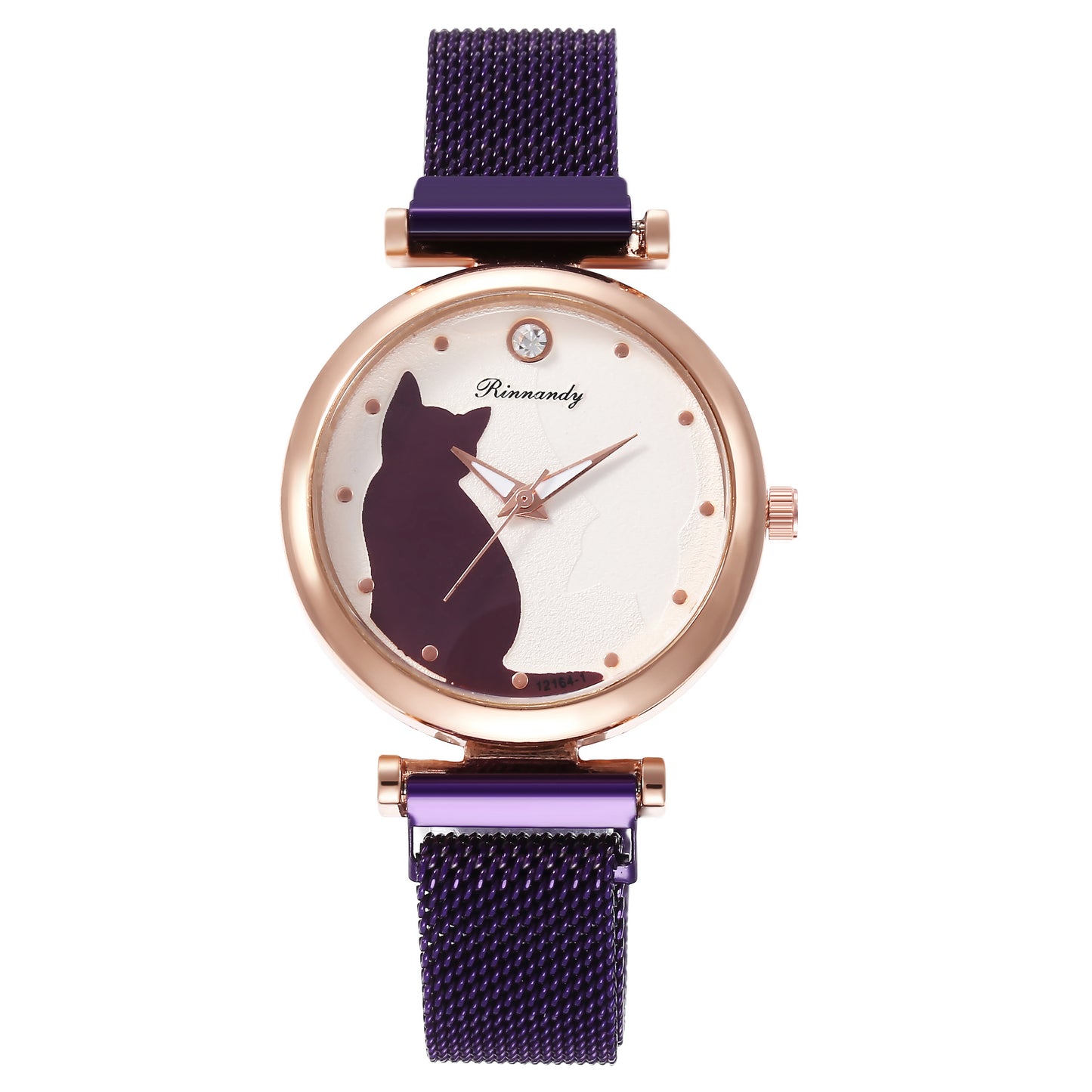 Cartoon cat magnet buckle Milan belt quartz watch
