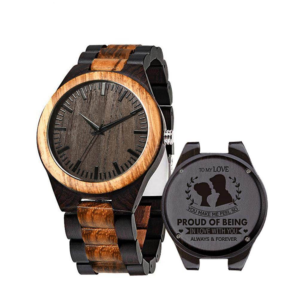 Men's And Women's Large Dial Wood Quartz Watch