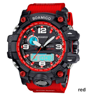 BOAMIGO brand men sports watches dual display analog digital LED