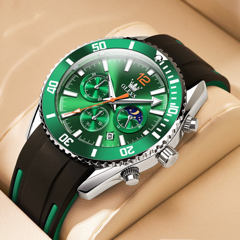 Multifunctional Green Water Ghost Quartz Watch