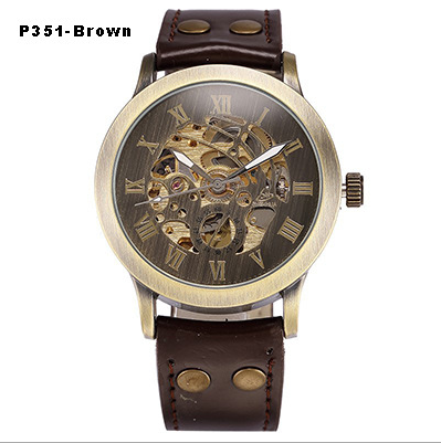 Casual hollow nostalgic style automatic mechanical watch