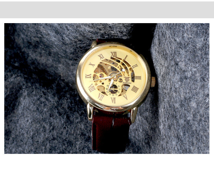 Hollow Mechanical Watch Simple Business Men's Watch