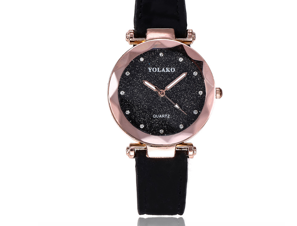 Matte belt color foundation with diamond dial quartz watch