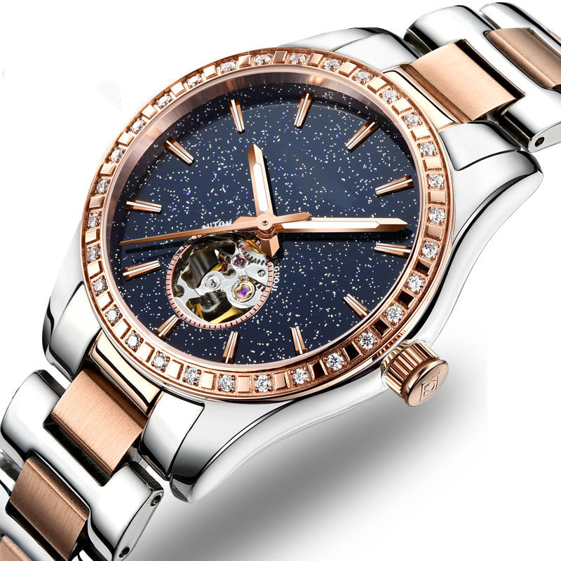 Gypsophila full-automatic female watch in stainless steel