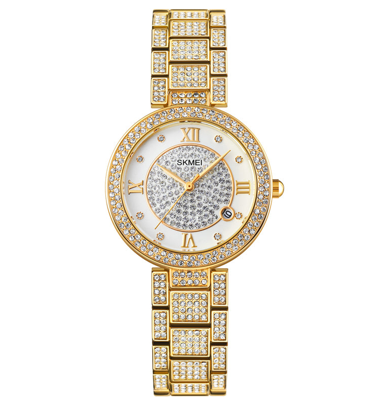 Gypsophila Diamond Watch Shiny Rose Gold Quartz Watch