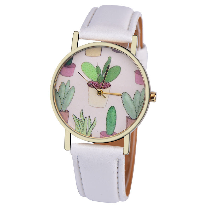 Casual Style Cactus Potted Belt Watch