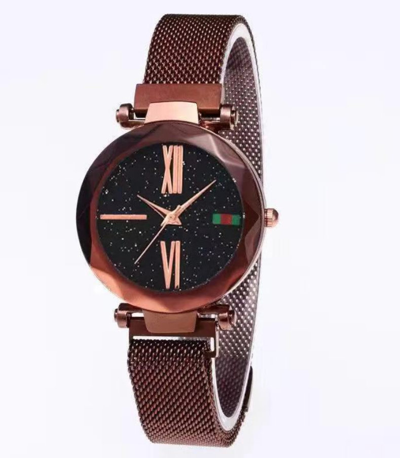 Luxury Women Watches Mesh Ladies Clock Magnet