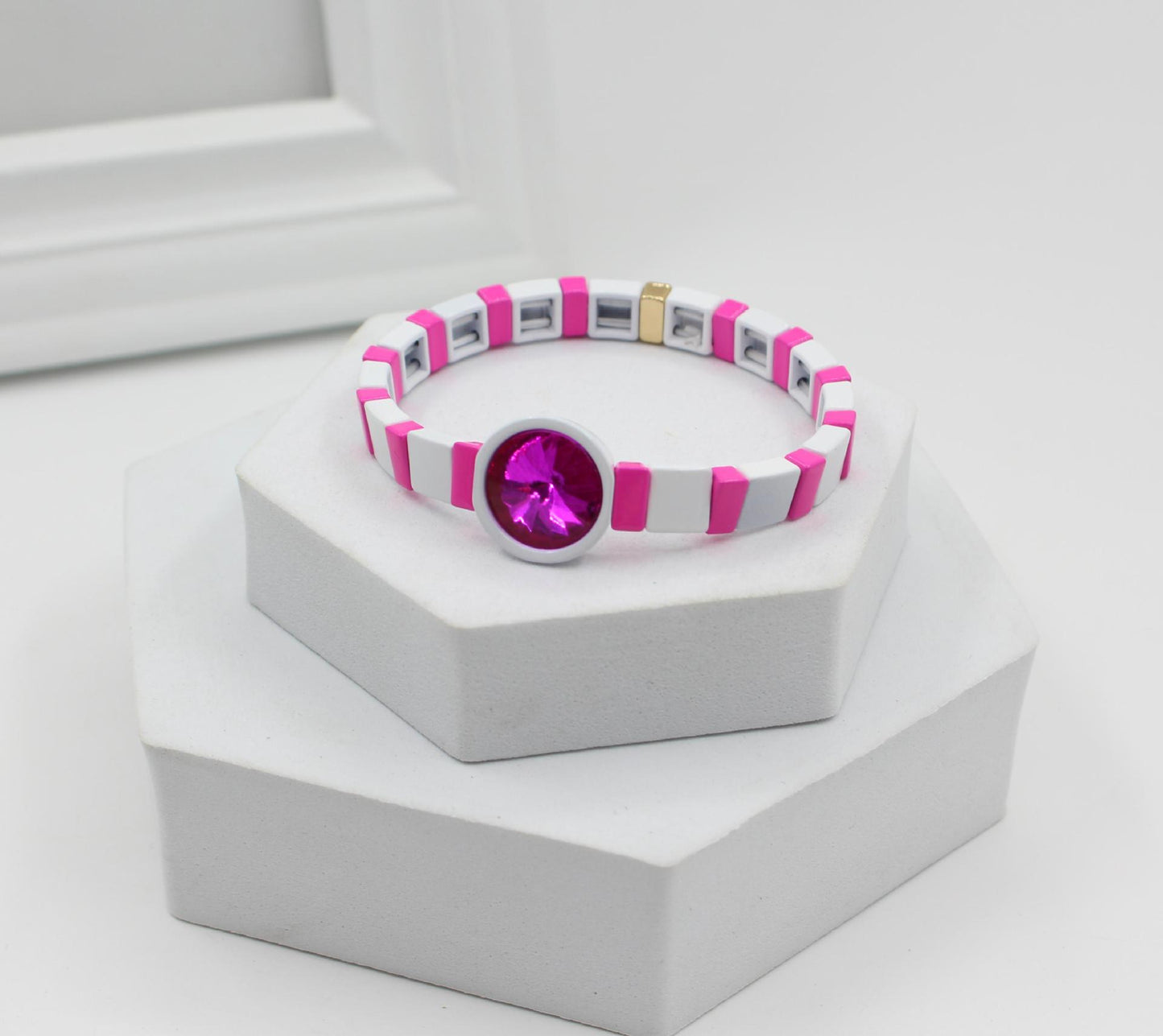 Enamel Bracelet Crystal Stone Elastic Cord Watch