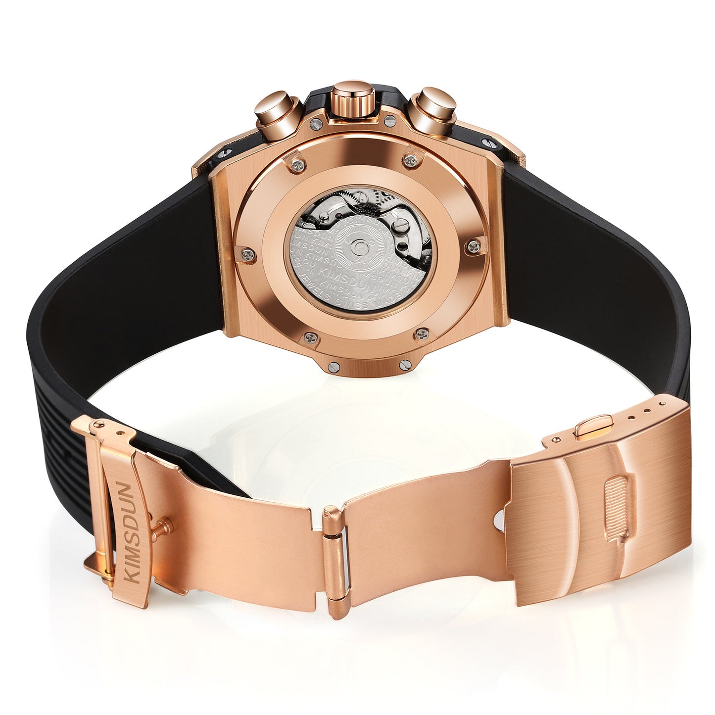 Fashion Silicone Automatic Hollow Mechanical Watch