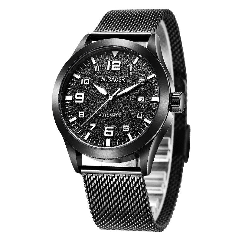 Men's Automatic Mechanical Watch Heavy Industry Stainless Steel Mesh Belt Automatic Date