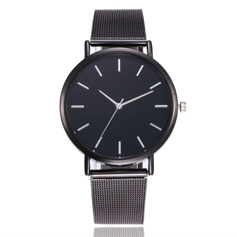 Simple alloy mesh belt watch