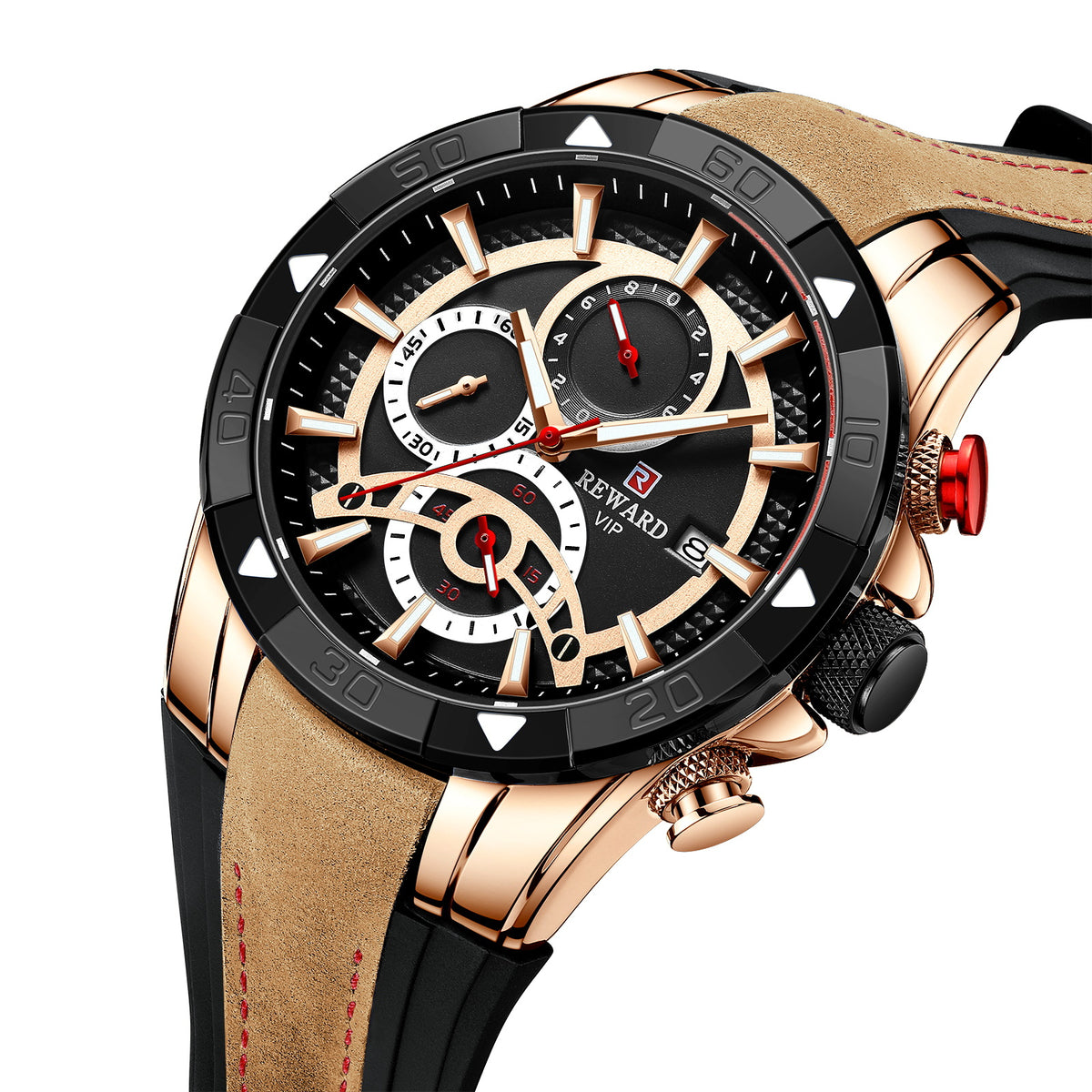 Men's Watch Calendar Watch Tape Quartz Watch