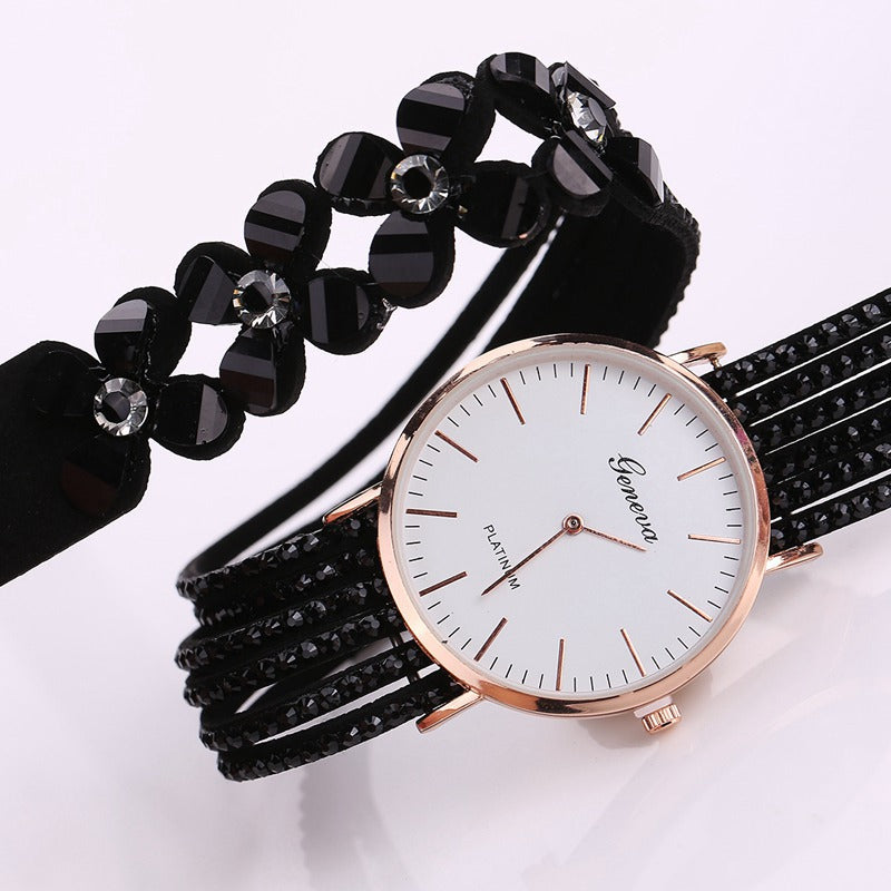 Fashion Geneva Flowers Watches Women Dress