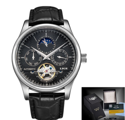 LIGE Men's Automatic Mechanical Watch Men's Strap