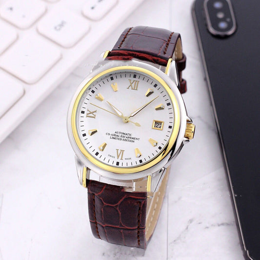 Mens Transparent Skeleton Mechanical Automatic Casual Watch