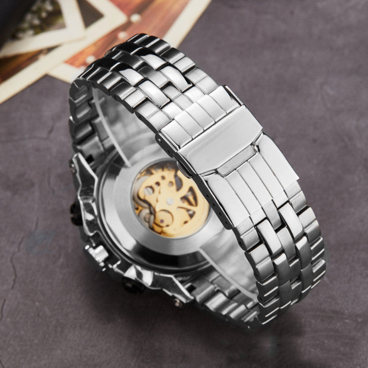 All-steel belt hollow mechanical watch watch
