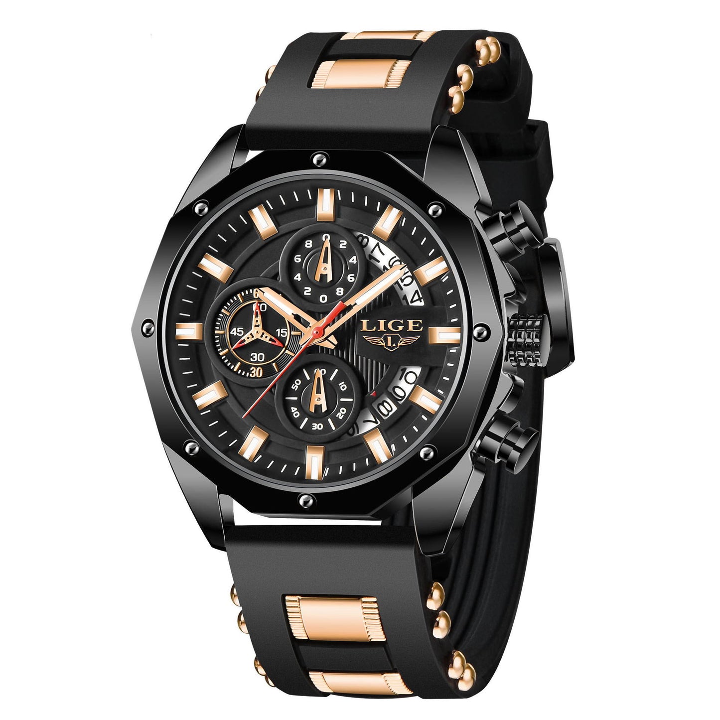 Fashion Mens Watches Top Brand Luxury Silicone Sport Watch