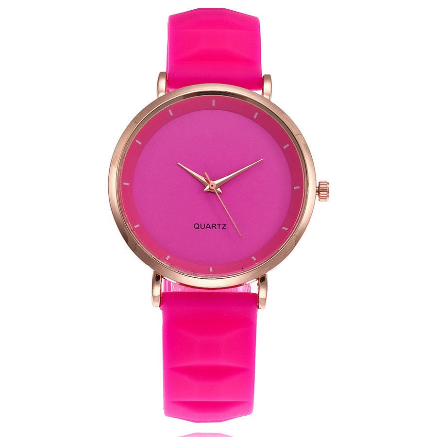 Silicone watch fashion ultra-thin three-pin simple student