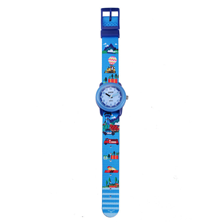 Cartoon kids quartz watch with ribbon