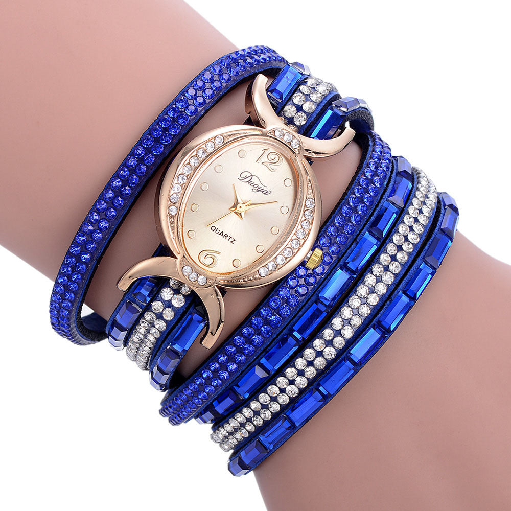 New Casual Rhinestone Watch Dress Ladies Bracelet Watch