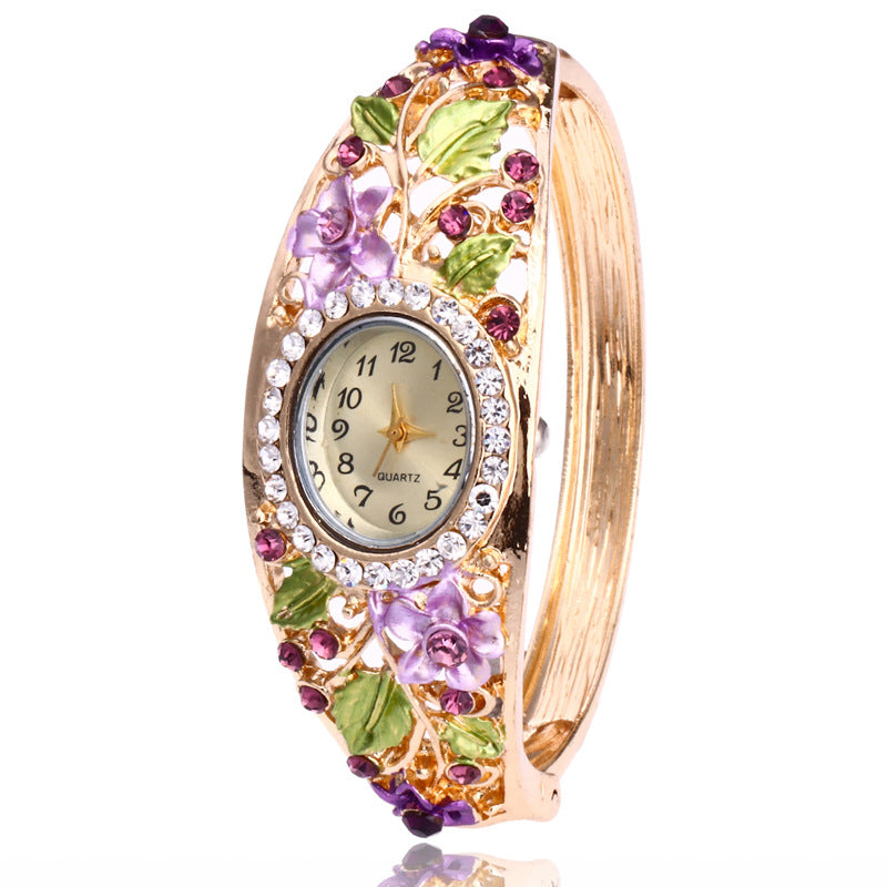 Flower diamond bracelet watch ladies bracelet watch