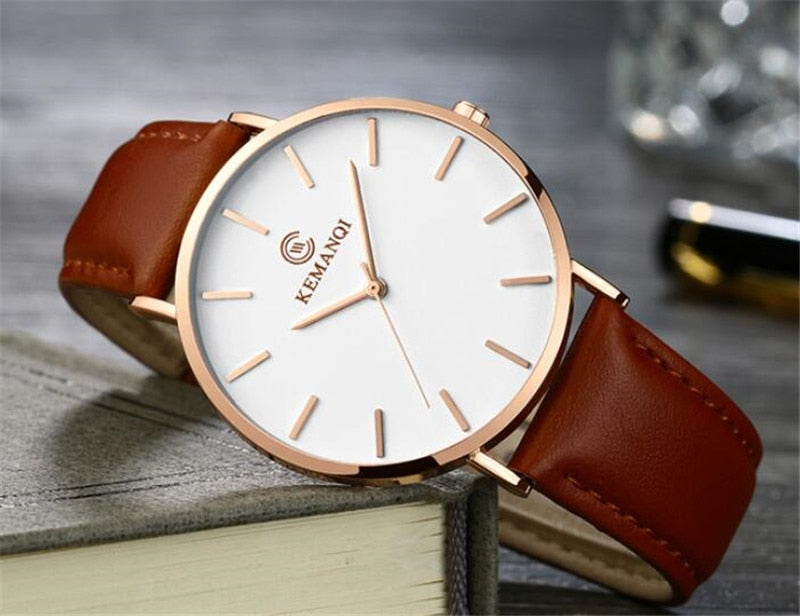 Men's Business Watch Fashion Simple Student Watch Three-Piece Quartz Belt Watch