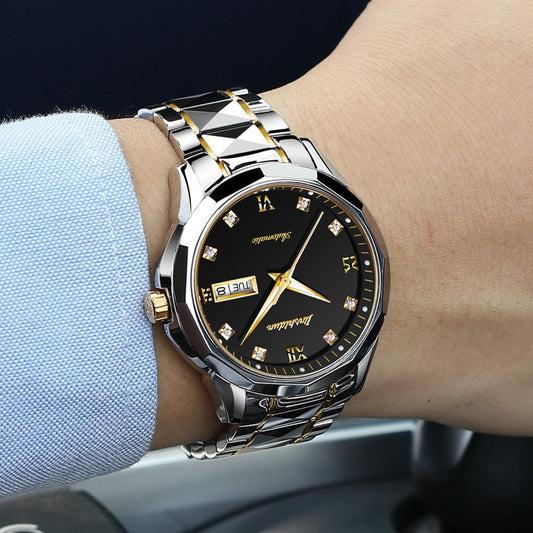 Tungsten steel waterproof mechanical watch