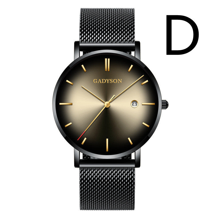 Watch Men's Simple Color Steel Watch Gradient Quartz Watch