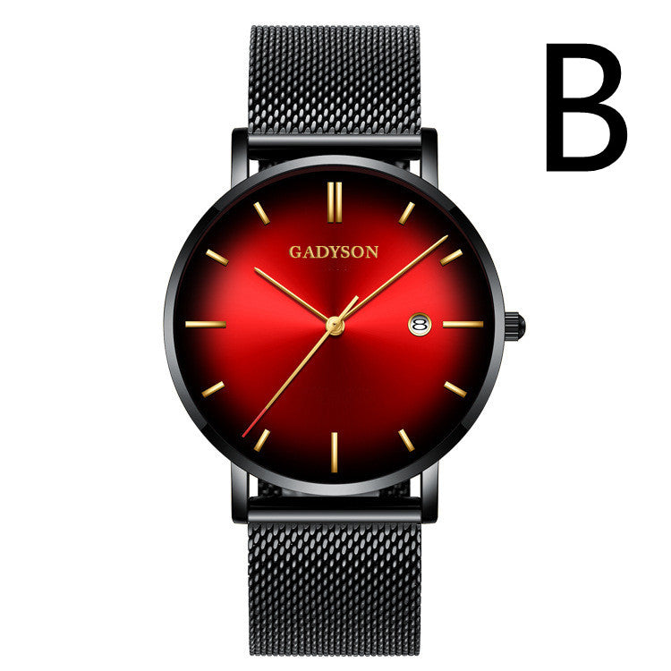 Watch Men's Simple Color Steel Watch Gradient Quartz Watch