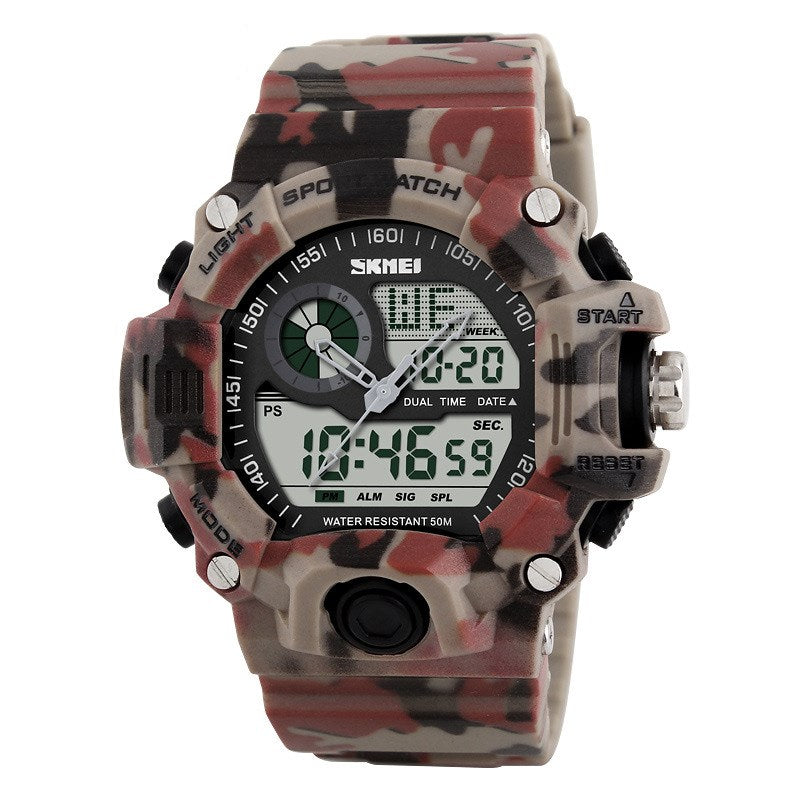 Camouflage waterproof electronic watch