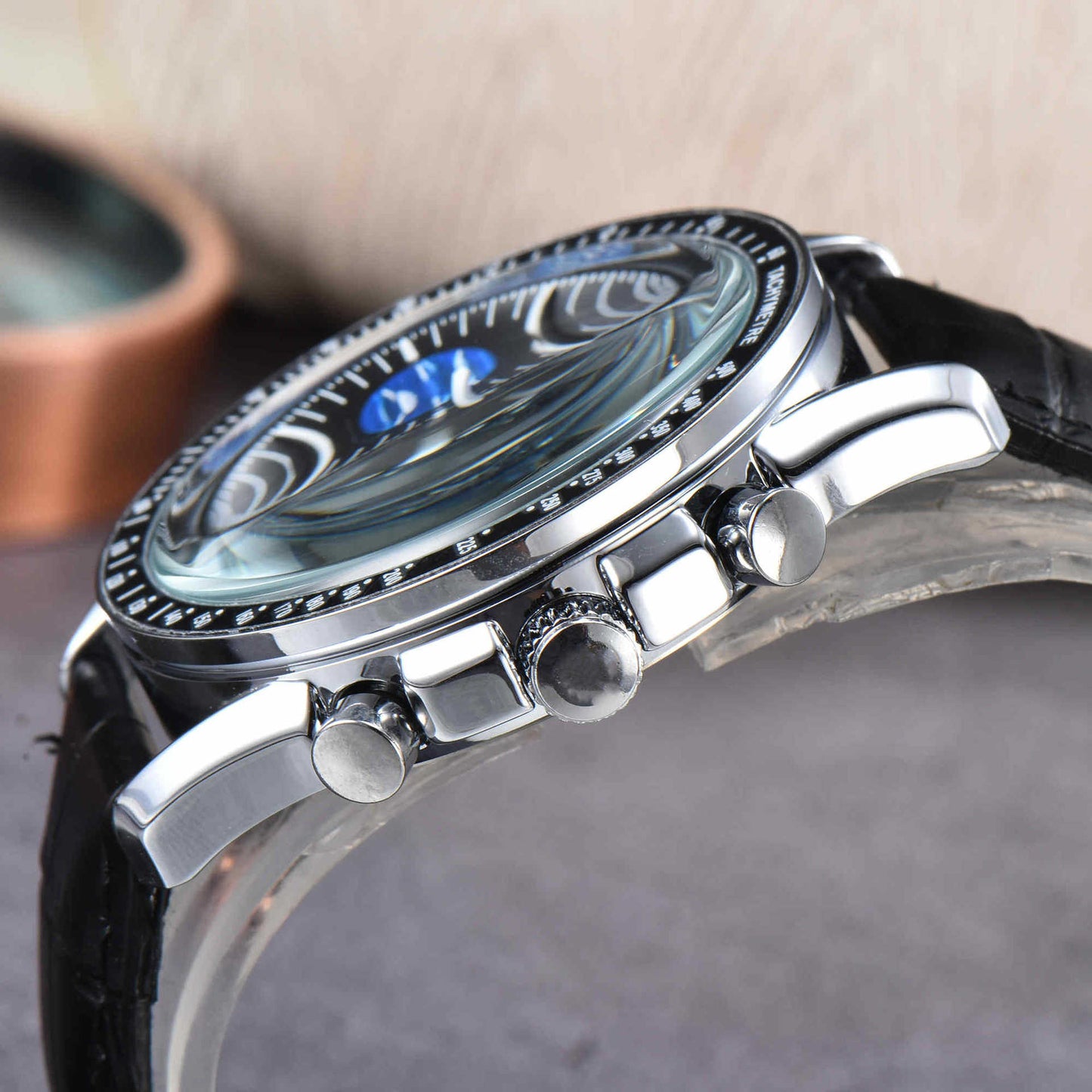 Steel Band Six-pin Quartz Chronograph Watch