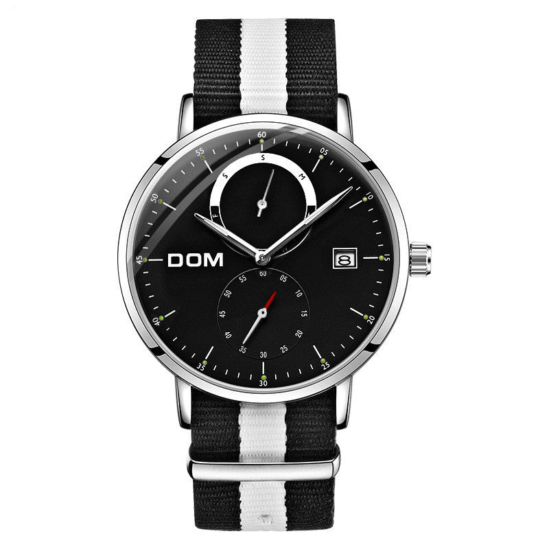 Men's ultra-thin minimalist calendar with quartz watch