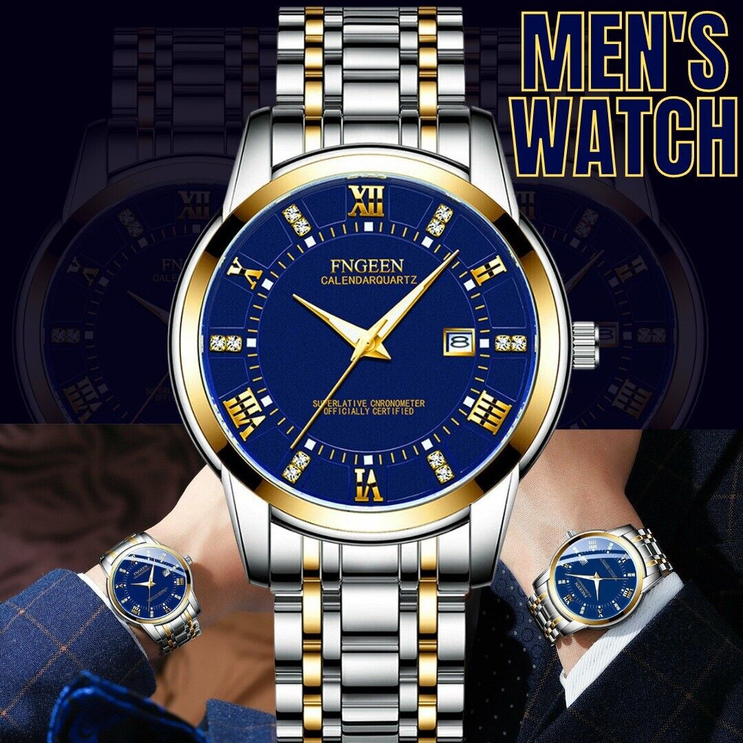 Men's Watch Waterproof Classic Relojes De Hombre Stainless Steel Quartz Luminous