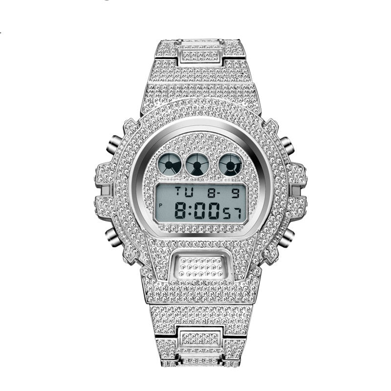 High-end full diamond waterproof men's watch