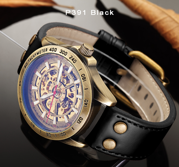 Casual hollow nostalgic style automatic mechanical watch