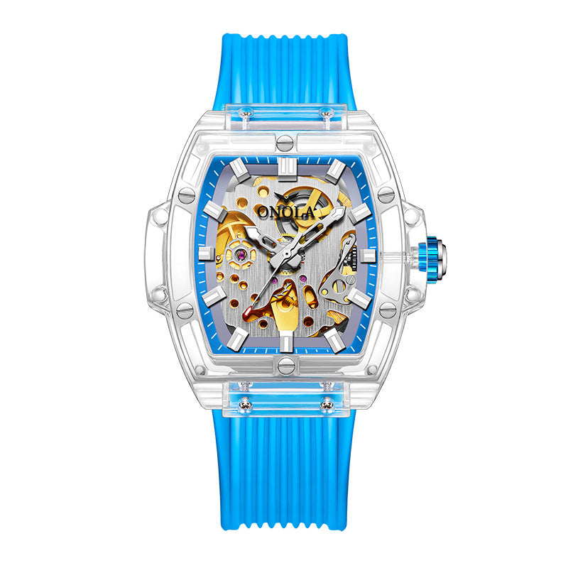 Men's Skeleton Automatic Mechanical Silicone Watch