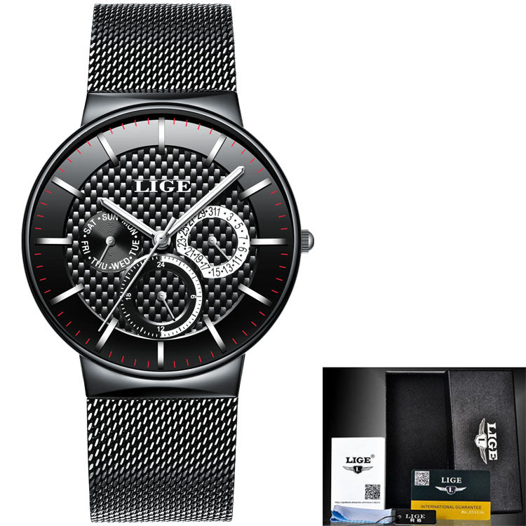 Men's New Ultra-Thin 6 Pin Mesh Waterproof Fashion Quartz Watch