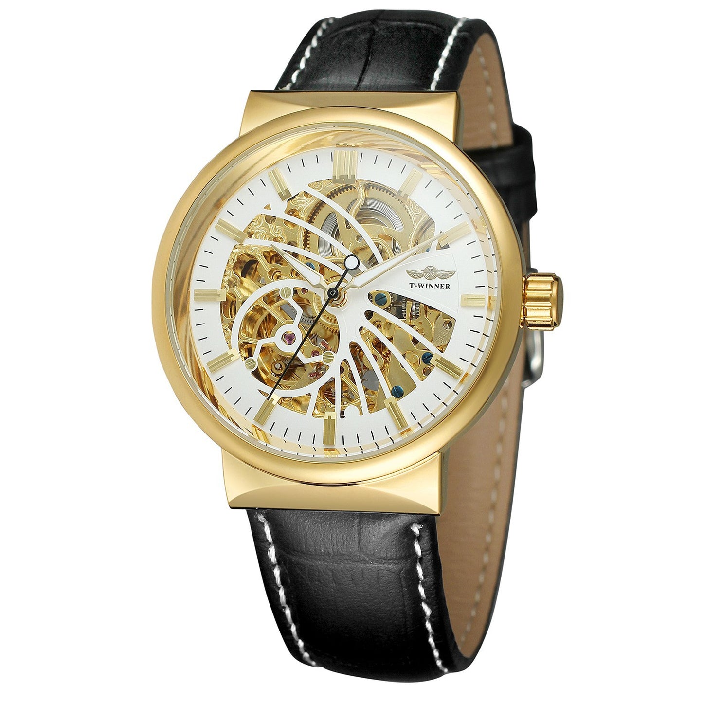 Fully hollow men's automatic mechanical watch