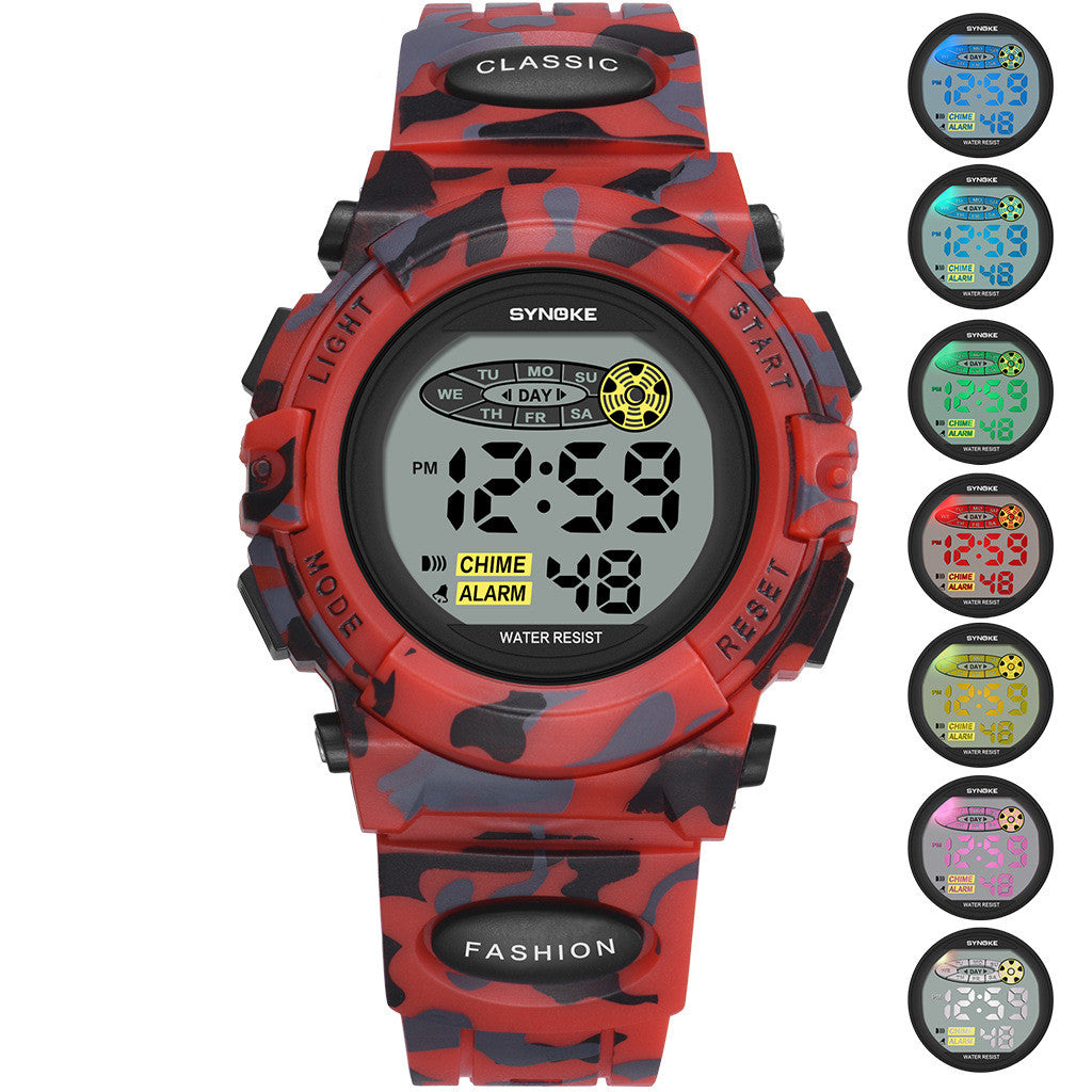 Colorful Luminous Children's Student Personality Camouflage Sports Watch