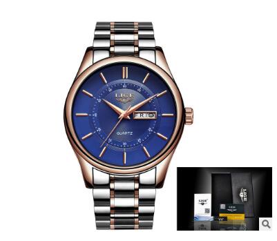 Fashion trend business waterproof steel belt watch men's multi-function luminous
