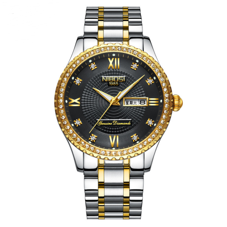 Fully automatic waterproof solid steel with quartz watch